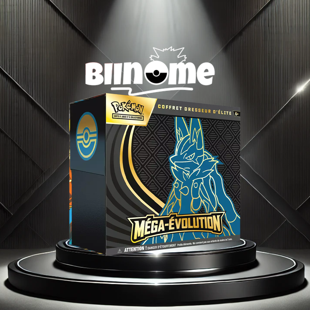 Coffret Dresseur d'élite ME01 : Méga-Evolution Français avec Protection Souple Lucario